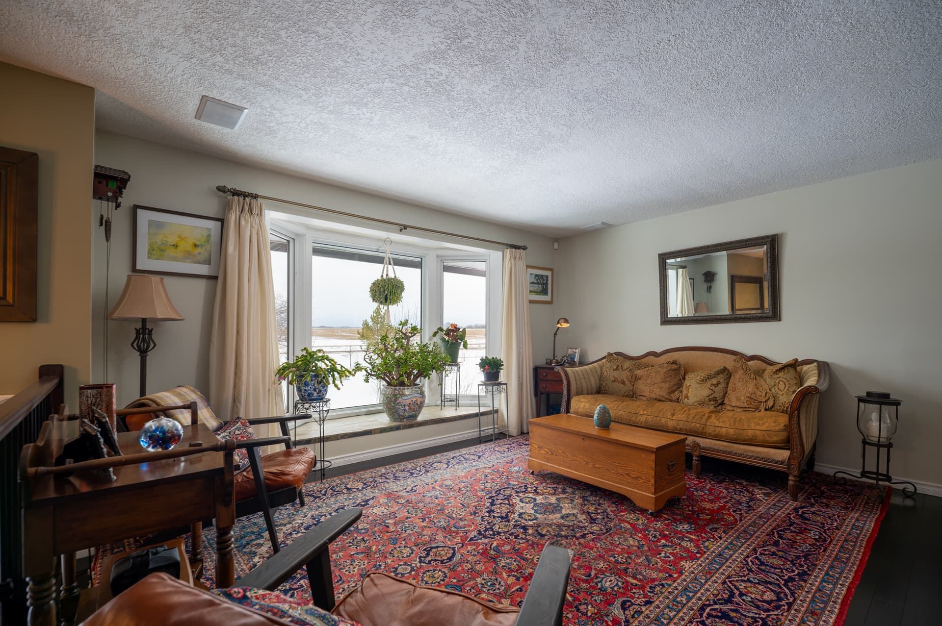 Living room view in the country acreage delivery demo